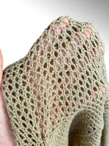 SHEIN Essnce Nữ Cardigans Túi màu trơn Giải trí - Màu Khaki - Xem 7