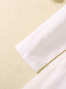 Đầm bé gái Bất đối xứng Tương phản Mesh Nút đôi màu trơn Giải trí - trắng - Xem 6