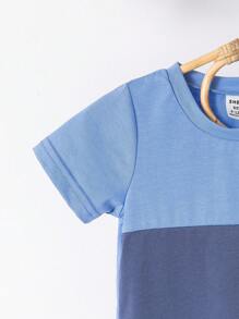 Đứa bé trai Khối màu Áo thun & quần đùi - Màu xanh lam - Xem 5