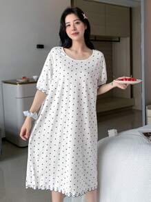 DAZY Váy ngủ & áo ngủ Nữ Chấm bi - trắng - Xem 5