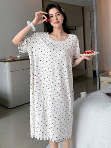 DAZY Váy ngủ & áo ngủ Nữ Chấm bi - trắng - Xem 1
