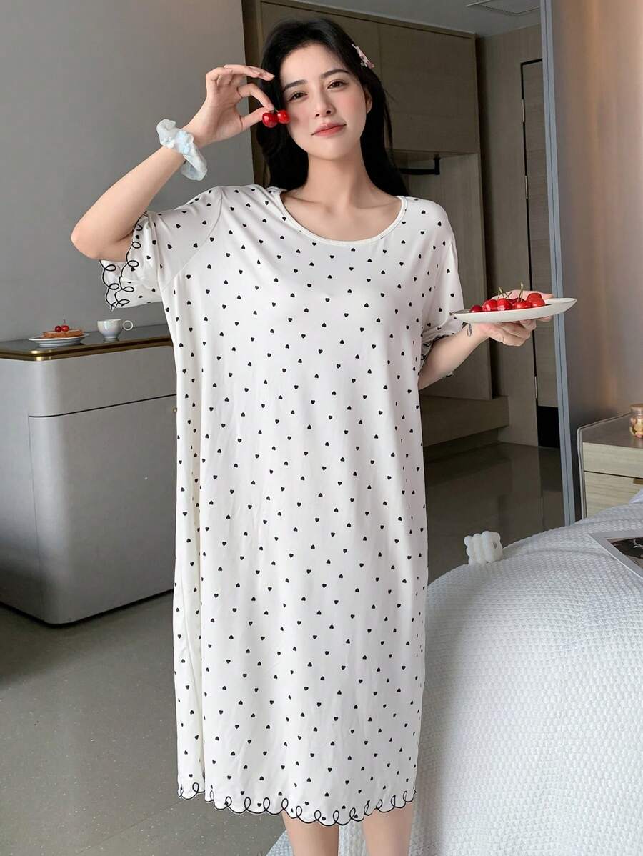 DAZY Váy ngủ & áo ngủ Nữ Chấm bi - trắng - Xem 1