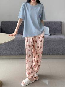 DAZY Bộ đồ giản dị Nữ Túi Hoạt hình Giản dị-Bình thường Dễ thương-ngây thơ - Nhiều màu - Xem 4