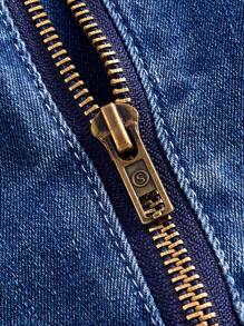 SHEIN MOD Hanky Hem Denim Tube Top - Medium Wash - View 3