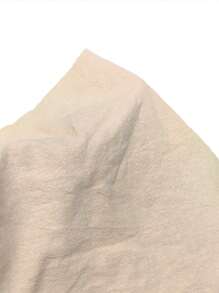 SHEIN VCAY 素色前繫帶不對稱下擺短褲 - 杏色 - 查看 7