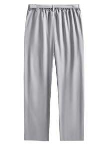 Manfinity Hypemode 男士褶皺細節直筒西裝褲 - 淺灰色 - 查看 2