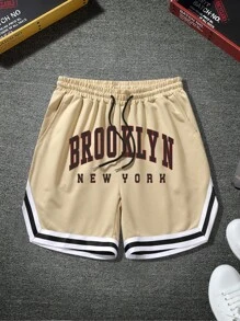 Aesthetic Post Quần Short Nam Dây kéo Túi Lá thư Giải trí - Màu Khaki - Xem 1