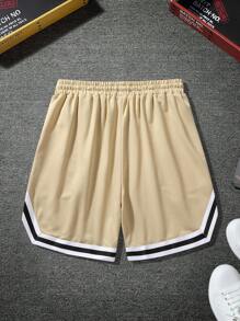 Aesthetic Post Quần Short Nam Dây kéo Túi Lá thư Giải trí - Màu Khaki - Xem 2