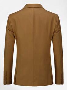 CLOUDSTYLE 男士單釦西裝外套 - 咖啡棕 - 查看 2