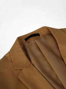 CLOUDSTYLE 男士單釦西裝外套 - 咖啡棕 - 查看 3