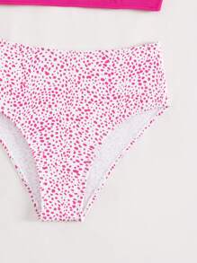 SHEIN Swim Summer Beach Dalmatian Print High Waisted Bikini Set - Multicolor - View 8