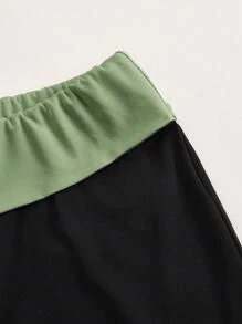 SHEIN ICON Quần nữ Khối Màu Giải trí - màu xanh lá - Xem 3