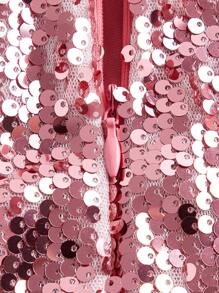 SHEIN ICON Hơn Kim sa Váy bodycon - Hồng - Xem 3