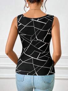 SHEIN Privé Geo Print Tank Top