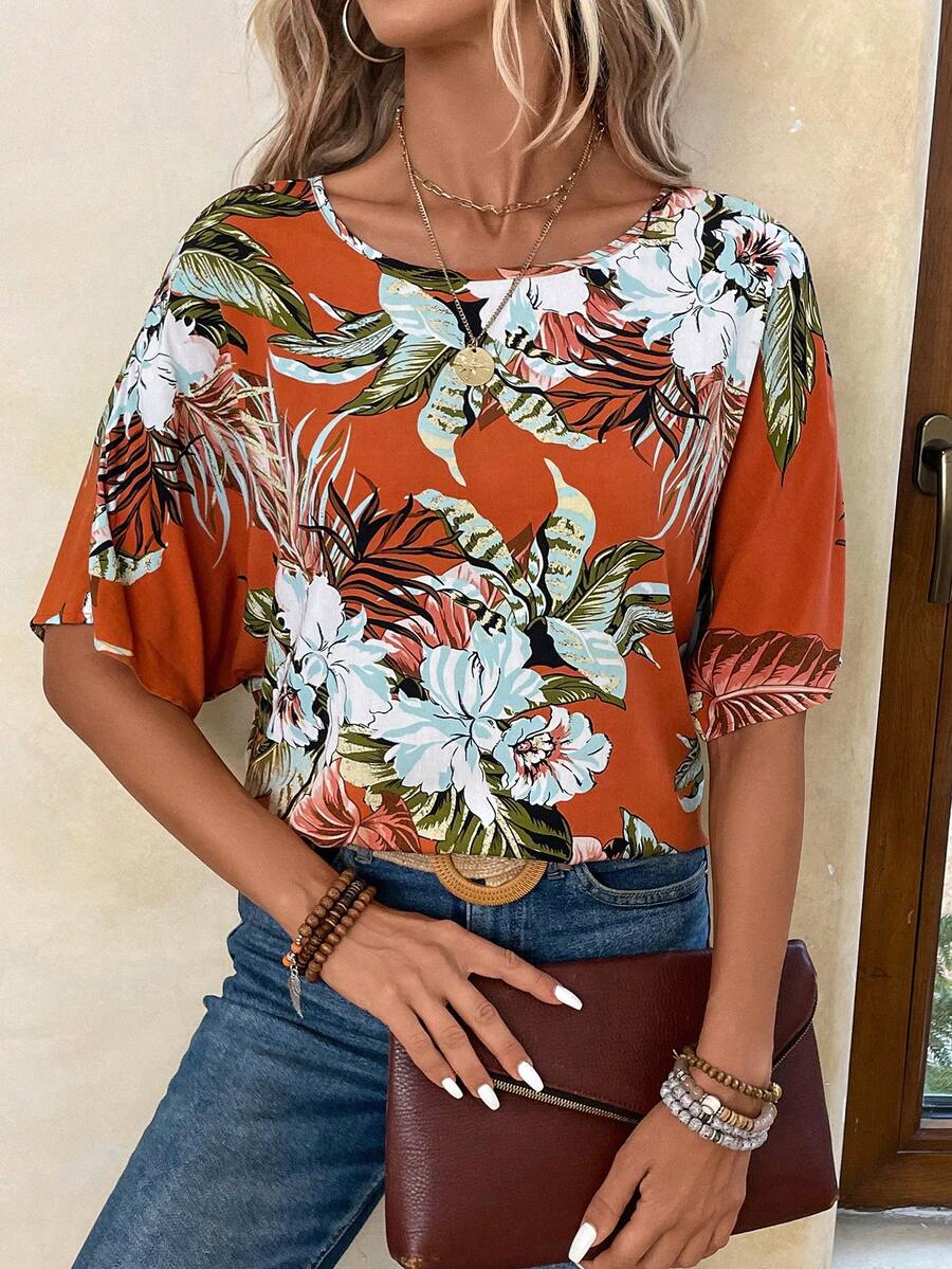 EMERY ROSE Áo sơ mi nữ Nhiệt đới Boho - Nhiều màu - Xem 1