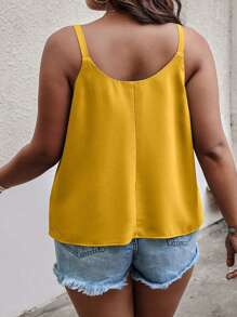 Calvaya 大碼鏈條細節吊帶上衣 - 黃色 - 查看 2