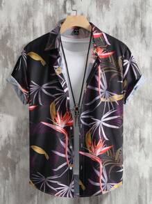 Manfinity RSRT Nam Bản in nhiệt đới Áo sơ mi Without Tee - màu đen - Xem 3