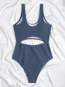 Swim Basics Summer Beach Cut Out Waist One Piece Swimsuit