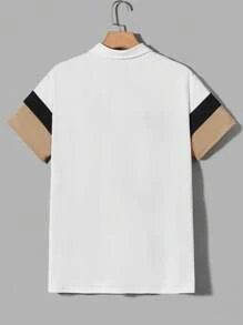 Manfinity RebelGame Men Colour Block Polo Shirt - Khaki - View 2