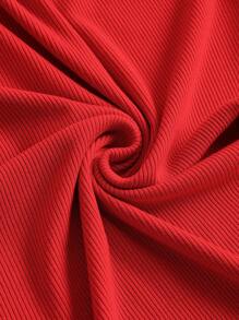 SHEIN MOD Tie Shoulder Ruched Bust Mermaid Hem Cami Dress,Valentine Outfits - Red - View 4