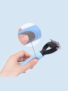 寵物雙面除毛刷狗狗貓美妝除毛梳子 - 藍色 - 查看 2