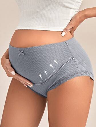 Moonlight & Mama 孕婦用肋狀花邊修飾底褲內衣，適用於孕婦