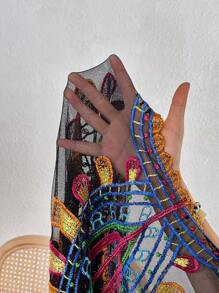 Swim Vcay Allover Print Open Front Kimono - Multicolor - View 6