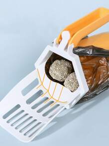 Self-Cleaning Cat Litter Shovel Scoop Filter Clean Toilet Garbage Picker - Orange - View 2