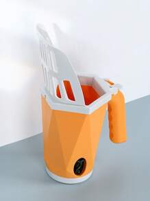 Self-Cleaning Cat Litter Shovel Scoop Filter Clean Toilet Garbage Picker - Orange - View 3