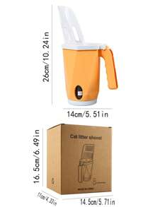 Self-Cleaning Cat Litter Shovel Scoop Filter Clean Toilet Garbage Picker - Orange - View 4