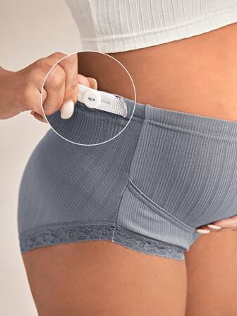 Moonlight & Mama Gravid Ribb Spets Trim Trosa Underkläder För Mamma