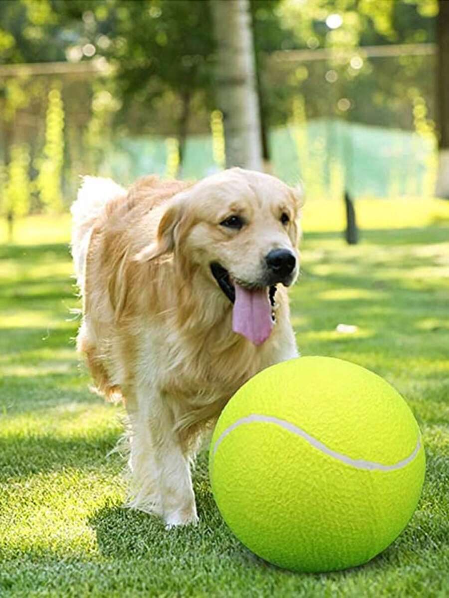 Inflatable Tennis Ball Big Inflatable Tennis Ball Plush Toy For Large Medium Dogs 24cm/6cm - Green - View 1