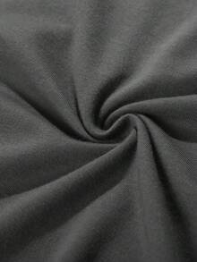 SHEIN LUNE 圖案印花T恤 - 深灰色 - 查看 6