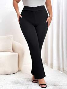 SHEIN Privé Talla grande Pantalones acampanados unicolor