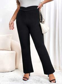 SHEIN Privé Talla grande Pantalones acampanados unicolor