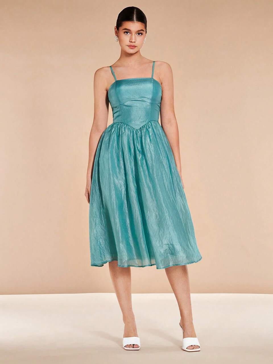 Solid Organza Cami Dress