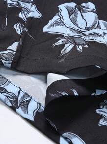 Manfinity Homme 男士大码印花襯衫不帶T恤 - 黑色 - 查看 4