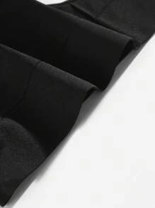 Pantis sexy sin costuras de un solo color - Negro - Ver 9