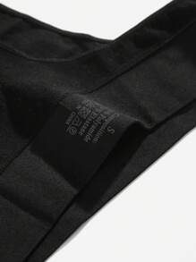 Pantis sexy sin costuras de un solo color - Negro - Ver 10