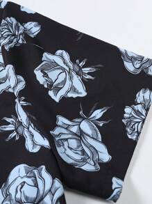 Manfinity Homme 男士大码印花襯衫不帶T恤 - 黑色 - 查看 7