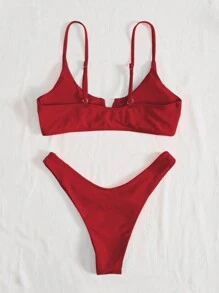 SHEIN Swim Summer Beach Cut-Out High Cut Bikini Set