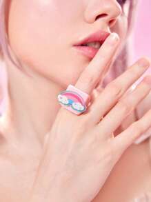 ROMWE Kawaii 1 Vòng Đồ Họa Cầu Vồng Hoạt Hình Acrylic Dễ Thương Cho Phụ Nữ Để Trang Trí Hàng Ngày - Nhiều màu - Xem 1