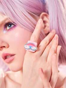 ROMWE Kawaii 1 Vòng Đồ Họa Cầu Vồng Hoạt Hình Acrylic Dễ Thương Cho Phụ Nữ Để Trang Trí Hàng Ngày - Nhiều màu - Xem 4