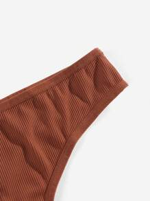 Solid Rib Knit Sexy Panty