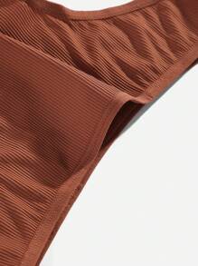 Solid Rib Knit Sexy Panty
