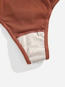 Solid Rib Knit Sexy Panty
