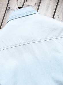 Manfinity Homme Nam Áo denim Bông Rửa thuốc tẩy Túi có nắp Without Tee - Rửa nhẹ - Xem 5