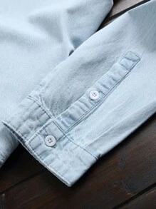 Manfinity Homme Nam Áo denim Bông Rửa thuốc tẩy Túi có nắp Without Tee - Rửa nhẹ - Xem 7