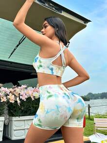 交叉紮染運動套裝 - 彩色 - 查看 3