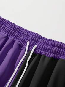 ROMWE MEN Goth 男士雙色骷髏和字母圖案腰部抽繩短褲 - 彩色 - 查看 4